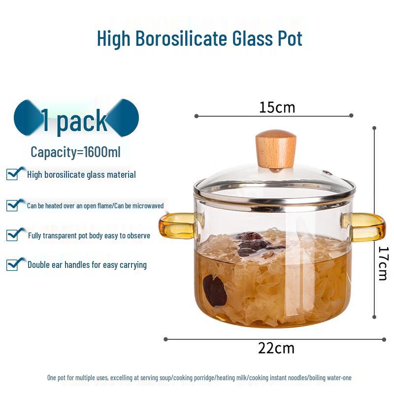 

Mr. Simple Transparent Glass Cooking Pot
