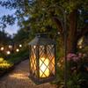Yousheng Retro Solar Lantern, Outdoor Solar Candle Lantern, Waterproof Solar Garden Light with Hanging Loop, Decorative Light for Yard Patio Terrace