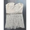 Yan Zi Export Day + Asymmetrical Collar Long Fringe Elegant Sexy Tube Top Vest Tops