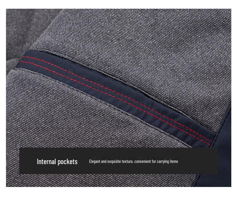 Lätt Bomullskragejacka för Herrar - Höst/Vinter Pappa-stil