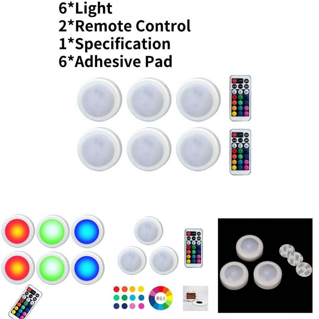Compact Type-c Usb Mini Rechargeable Remote Control Cabinet Light With Colorful Warm Lighting Options