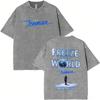 Gewaschenes Vintage Rapper Drake ICEMAN Freeze The World 2026 T-Shirt Herren Damen Mode Hip Hop Übergroße T-Shirts Herren Streetwear