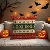 Nordic Halloween Gift Cushion Cover Halloween Rustic Throw Pillow Covers, Cute Ghost Pumpkin Maple Leaf Cushion Covers