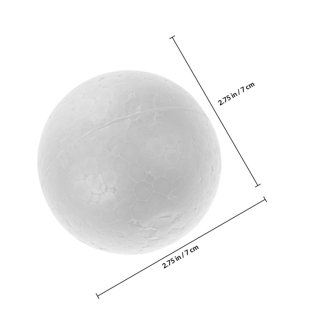 25Pcs 7Cm White Solid Round Polystyrene Balls Craft Spheres for DIY Painting Cutting Gluing Sanding Wedding Christmas Party