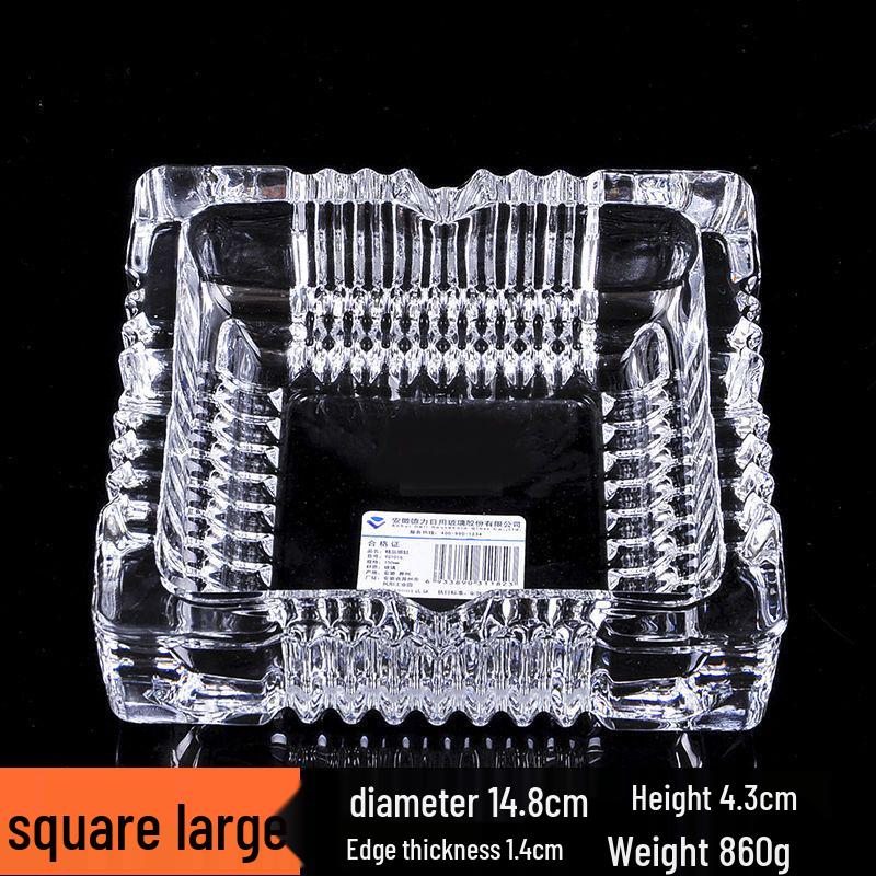 Buy One Get Two: Large Crystal Glass Ashtray for Home, Bedside, or Bar