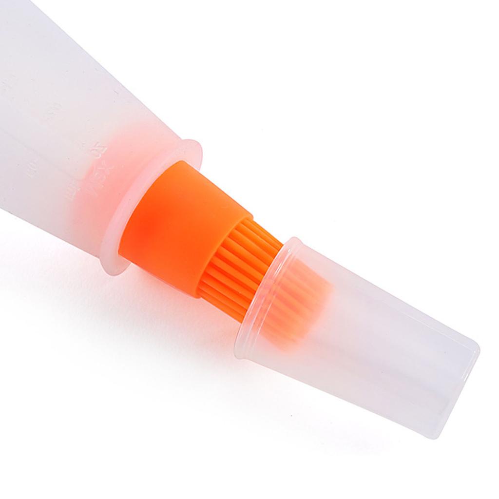 Silicone Oil Bottle Brush Outdoor BBQ Seasoning Brush with Scale Barbecue Oil Brush Kitchen Gadgets