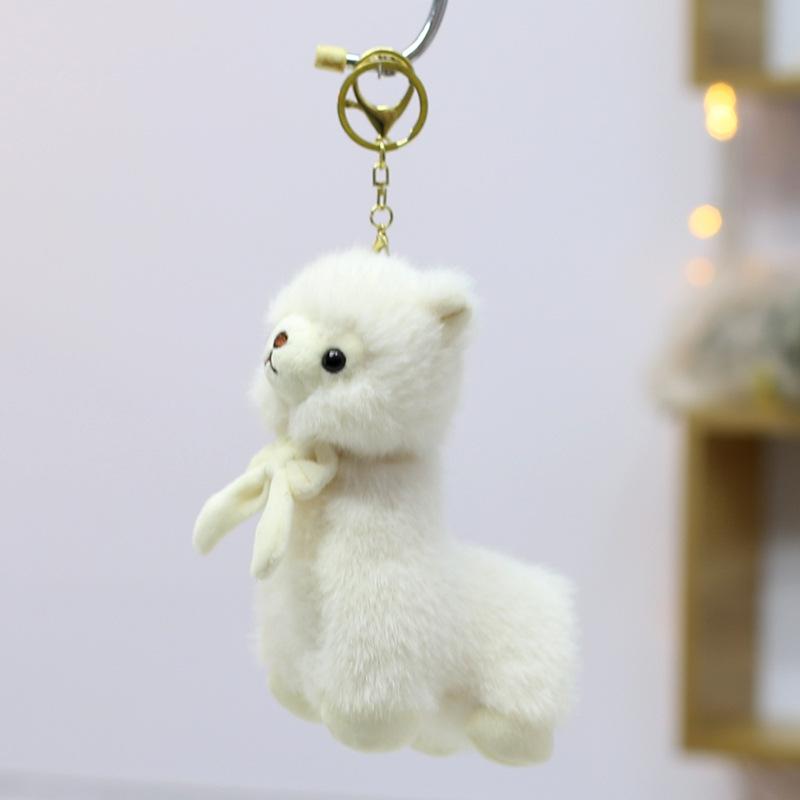 Portachiavi e Ciondolo Pecorella in Peluche Alpaca-Cashmere - Mascotte Coppa del Mondo USA/Canada/Messico