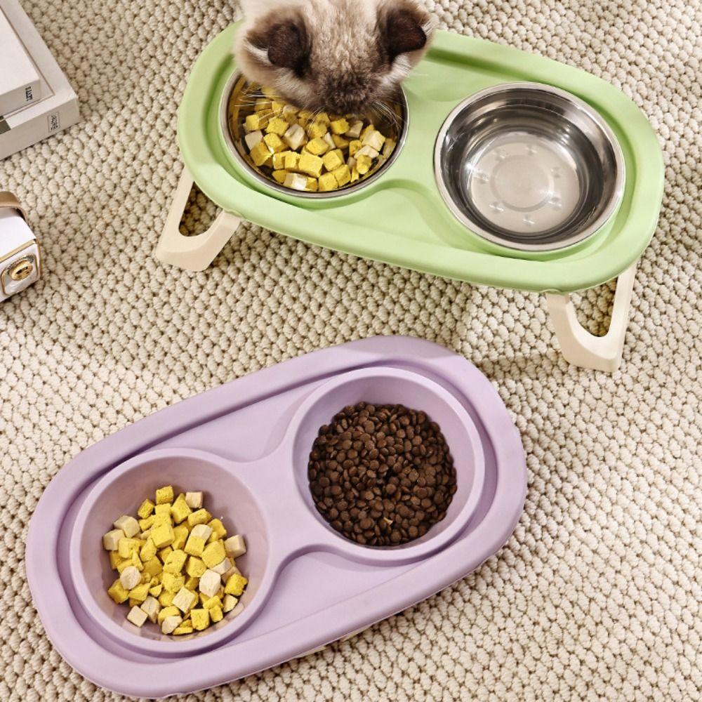Non-Slip Cat Food Water Bowl Anti-flip Elevated Pet Feeder Bowl Pet Food Dispenser  Dog Accessories