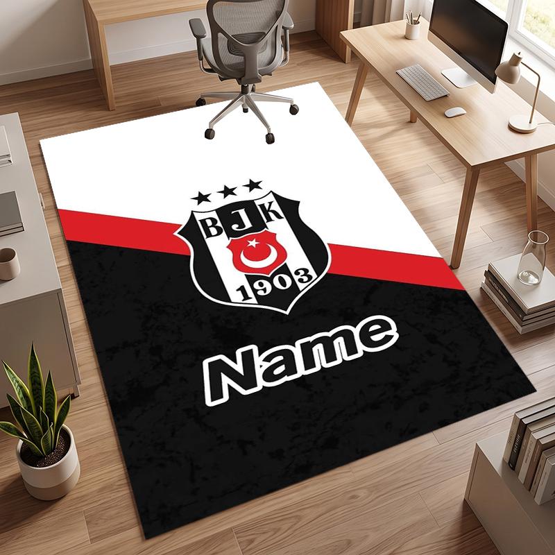 BJK FC (14) Personalized Name Office Carpet Stylish Decor for Living Room Bedroom Kitchen