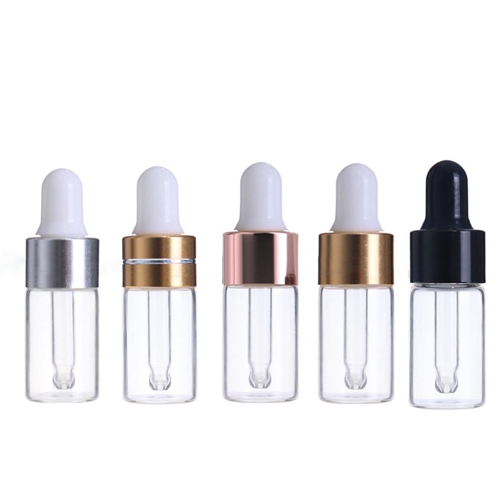 Mini Dropper Bottles Oil Aromatherapy Bottles with Rose Gold Cap Reagent Pipettes Bottles Transparent Bottle 1ml 2ml 3m 4m 5m