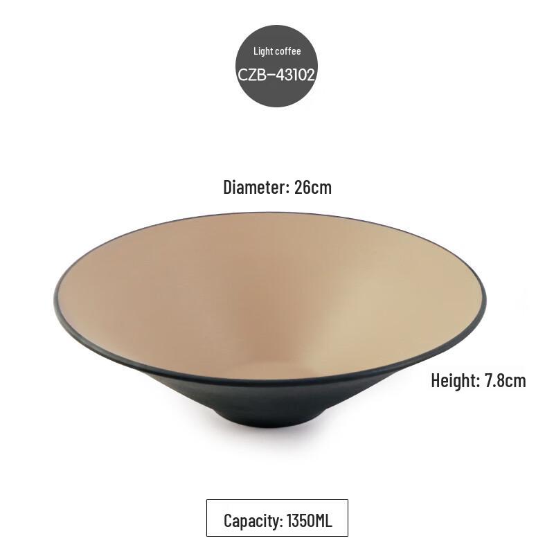 Elegant Japanese Style Black Frosted Melamine Noodle Bowl