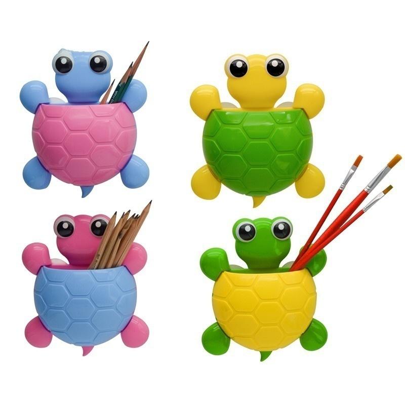 Niedlicher Schildkröten-Saughaken Zahnbürstenhalter Cartoon Schildkröte Badezimmerzubehör Organizer Badezimmer Zahnbürstenständer