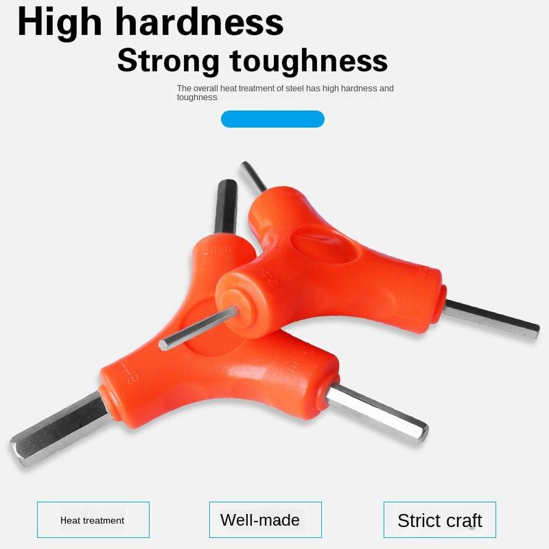 3In1 Trigeminal Hex Key 2.5/3/4/5/6/8mm Hexagon Wrench Carbon Steel Hand Tool Bicycle Maintenance Tool