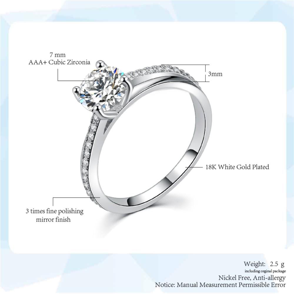 Dainty Shiny Iced Out Wedding Engagement Rings For Women AAA+ Cubic Zirconia White Gold Color Ring Jewelry Chirstmas Gift DFR486
