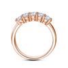 5pcs Stones Moissanite Diamond Ring for Woman Silver 925 100% Rose Gold Plated Fine Jewelry with Certified Engagement Gifts