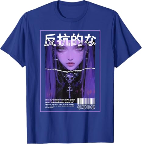 

Rebellious Anime Gothic Unisexga Girl Aesthetic Japanese TShirt Womens Fashion Enthusiasts Comics Novelty Saying Tee Y2k Tops S