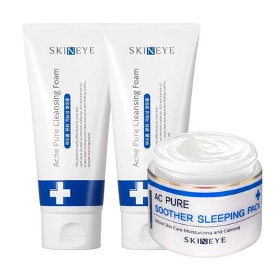 SkinEye Acne Functional Cleansing Foam 2 Pcs + Pore Tightening Sleeping Pack, 1