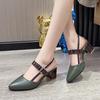 Women Cute Sweet Navy Blue Slip on High Heel Shoes Ladies Classic Wine Red Comfort Summer Office High Heels B5750