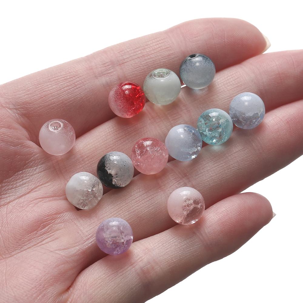 20/50pcs 8/10mm Colorful Glass Crackle Beads Round Spacer Loose Beads for DIY Jewelry Bracelet Necklace Accessories Making