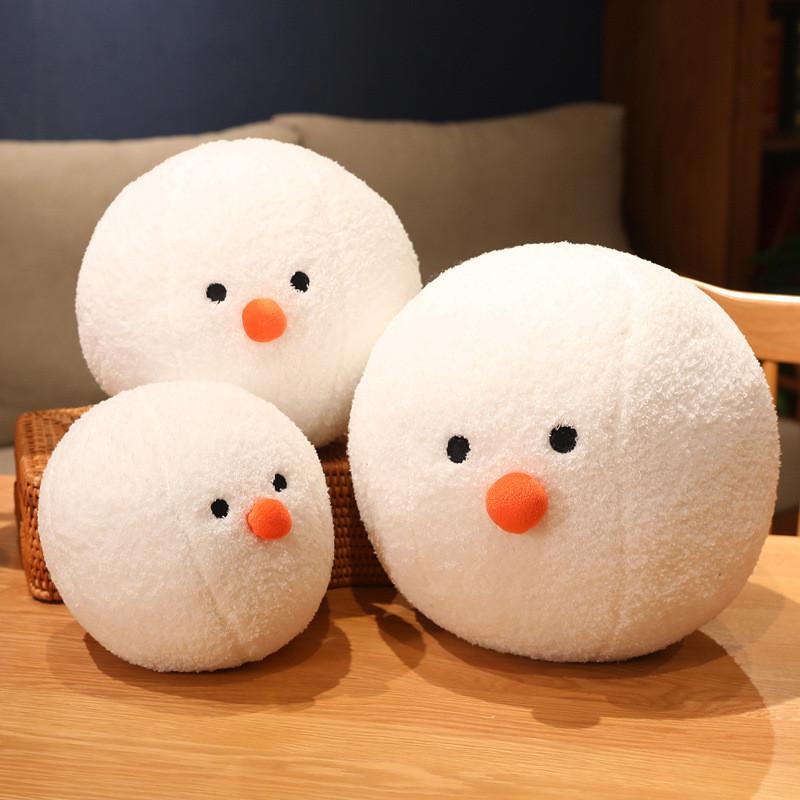 Adorable White Snowman Plush Doll Cushion For Christmas Perfect Holiday Gift For Kids
