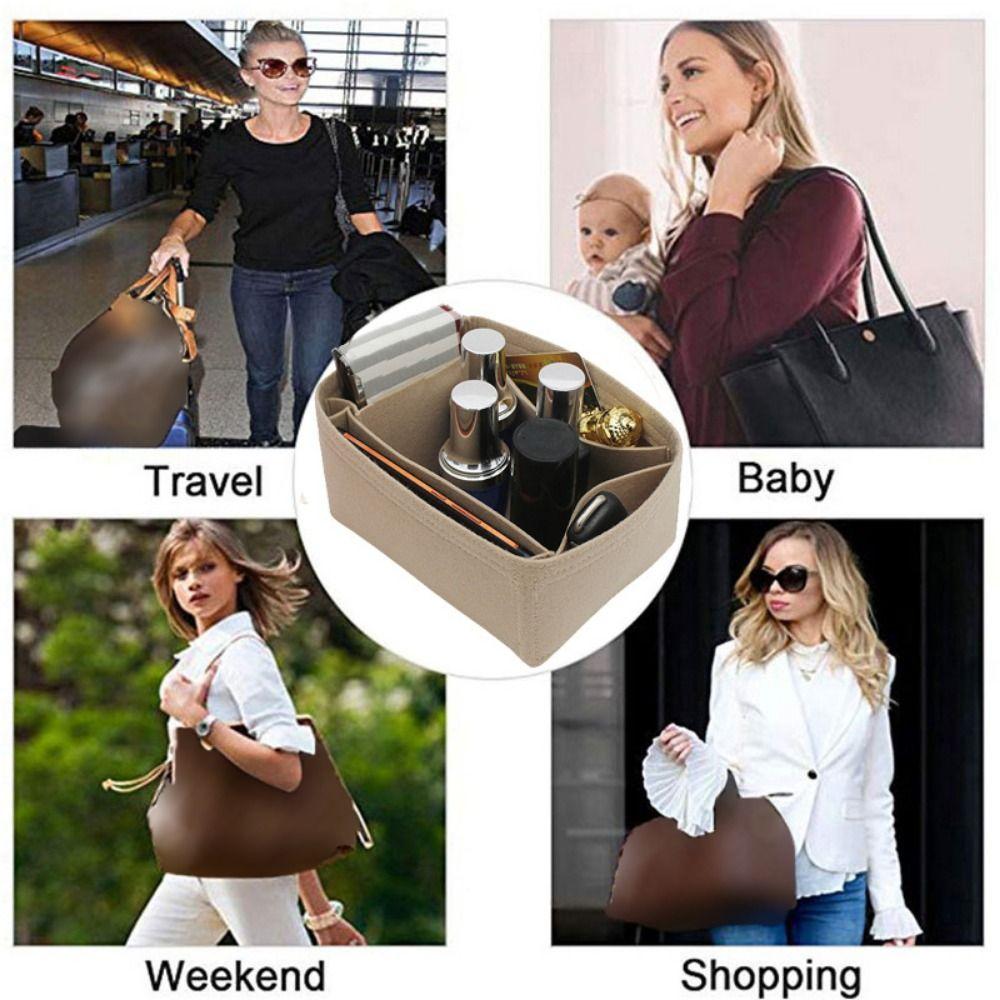 Filz Handtaschen Einlage Tasche Große Kapazität Tasche Stütze Geldbörse Liner Aufbewahrung Organisation Mehrere Taschen für Picotin Lock 18/22/26