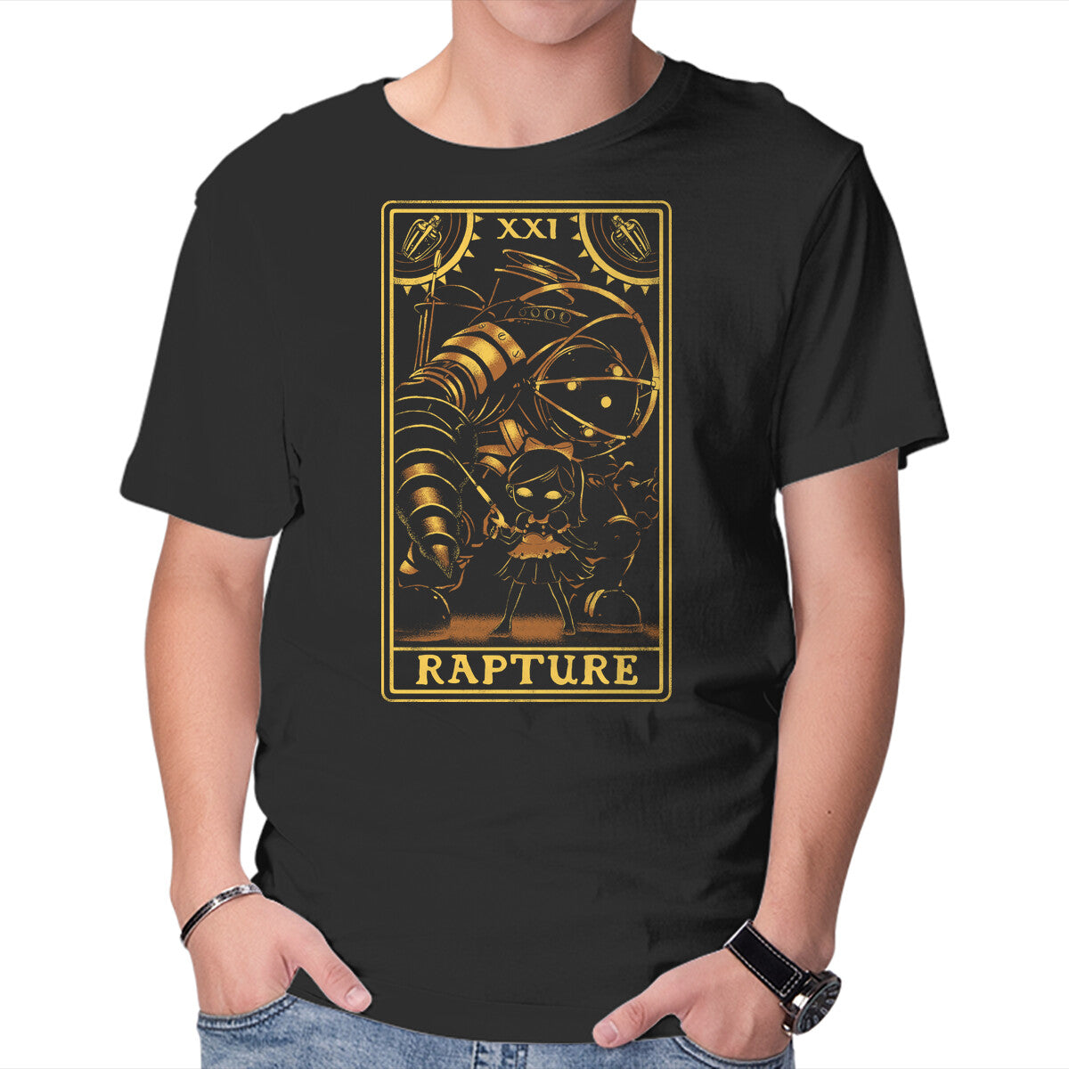 Unisex Crew Neck T-Shirt Rapture Tarot Card Graphic Short Sleeve Casual Tee XXXXL