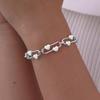 Woman Chain Bracelet For Girls Dainty Stainless Steel Jewelry Heart Links Wristband Mom Girlfriend Valentine's Day Gift