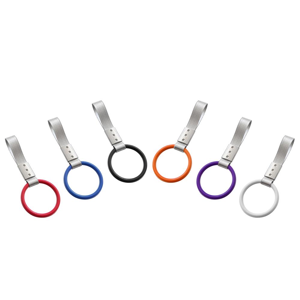 Round Rear Bumper Handle Strap Charm Drift Warning Ring Safety Pull Ring for Subway Train Bus Car