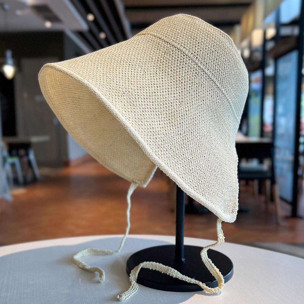 Summer Straw Weaving Shade Hat Linen Straw Regency Protection Cap Sun Big For Summer Hats Bonne X4Z3