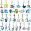 925 Silver Ocean Marine Life Pendant Charms Octopus Sea Turtle Fish Whale Mermaid Seahorse Bead DIY Jellyfish Bracelet Jewellery