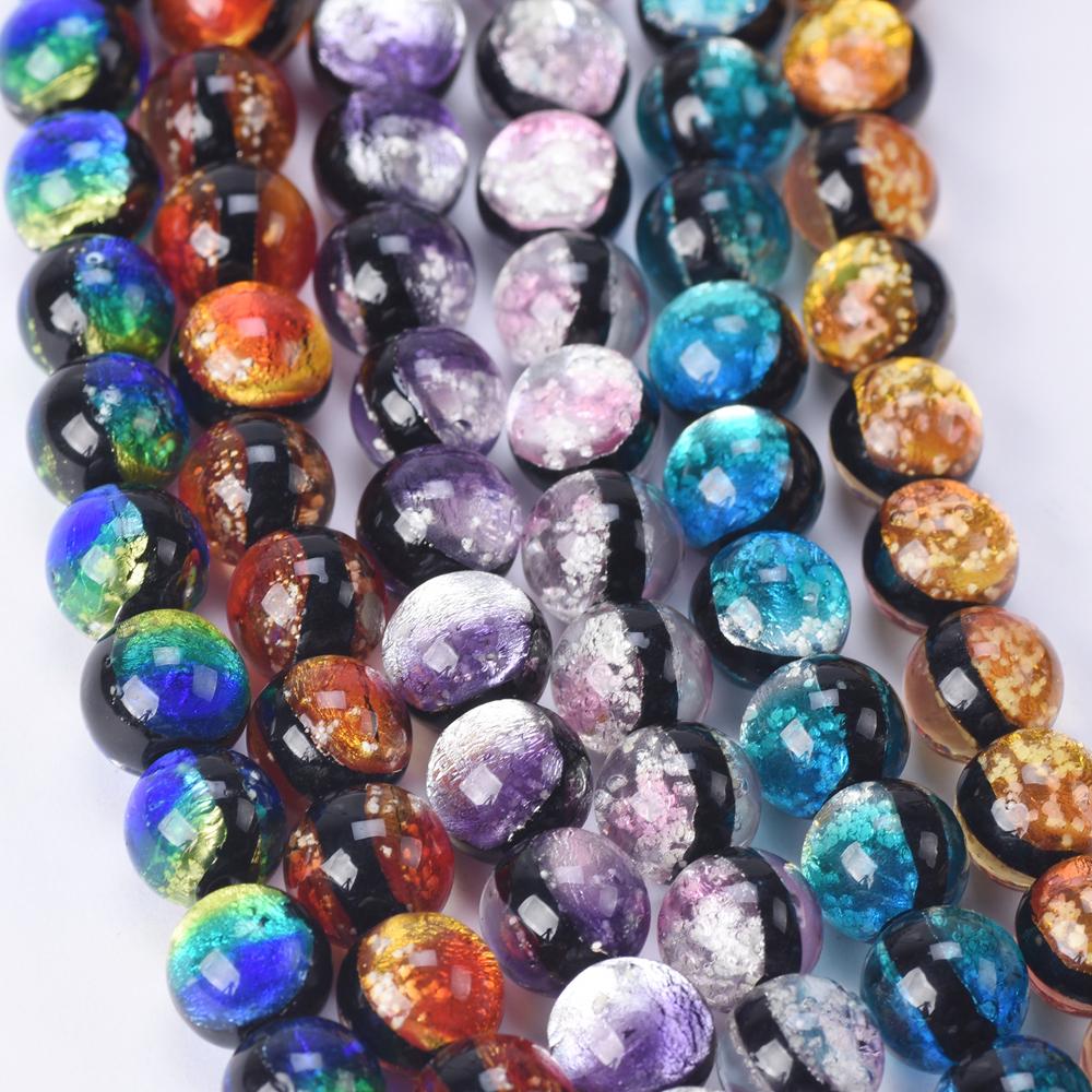 

5 шт. Круглые Светящиеся 8 мм 10 мм 12 мм Двусторонние Сделанные вручную Лэмпворк Стеклянные Свободные Бусины для Изготовления Ювелирных Изделий DIY Ремесла Фурнитура 8mm-5pcs