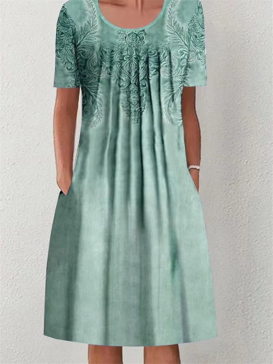 

Женское свободное летнее винтажное сексуальное платье с карманами и оборками XXL