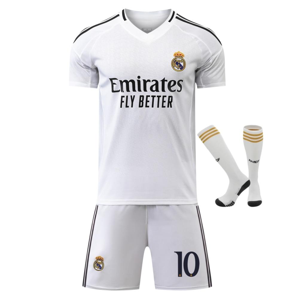 Kids Sportswear Real Madrid Mbappe Soccer Jersey Polyester 130-140cm White
