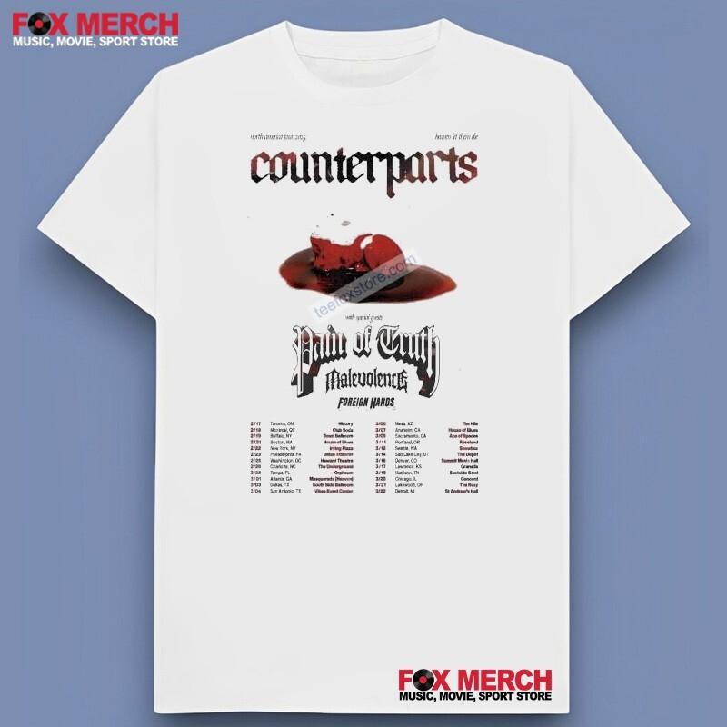 

Counterparts North America Tour 2025 Shirt Unisex T-Shirt XXL