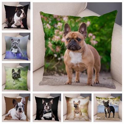 Mini Französische Bulldogge Kissenbezug Home Sofa Auto Dekoration Niedliches Haustier Tier Hund Kissen Druckkissen