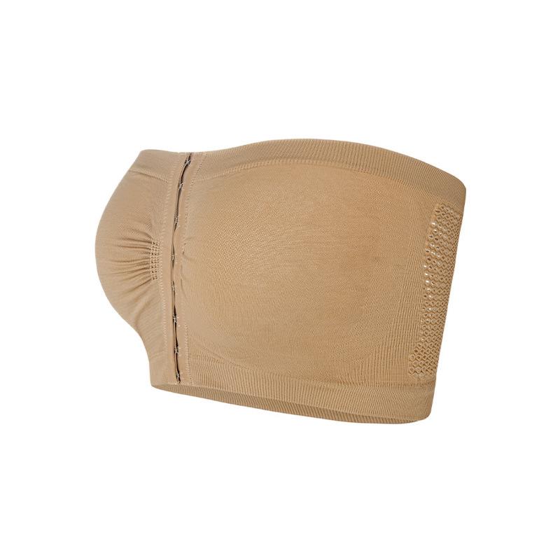 

European & American Strapless Bustier: One-Word Band, Chest-Binding, Back-Enhancing, Front-Buckle, Plus Size Shapewear L