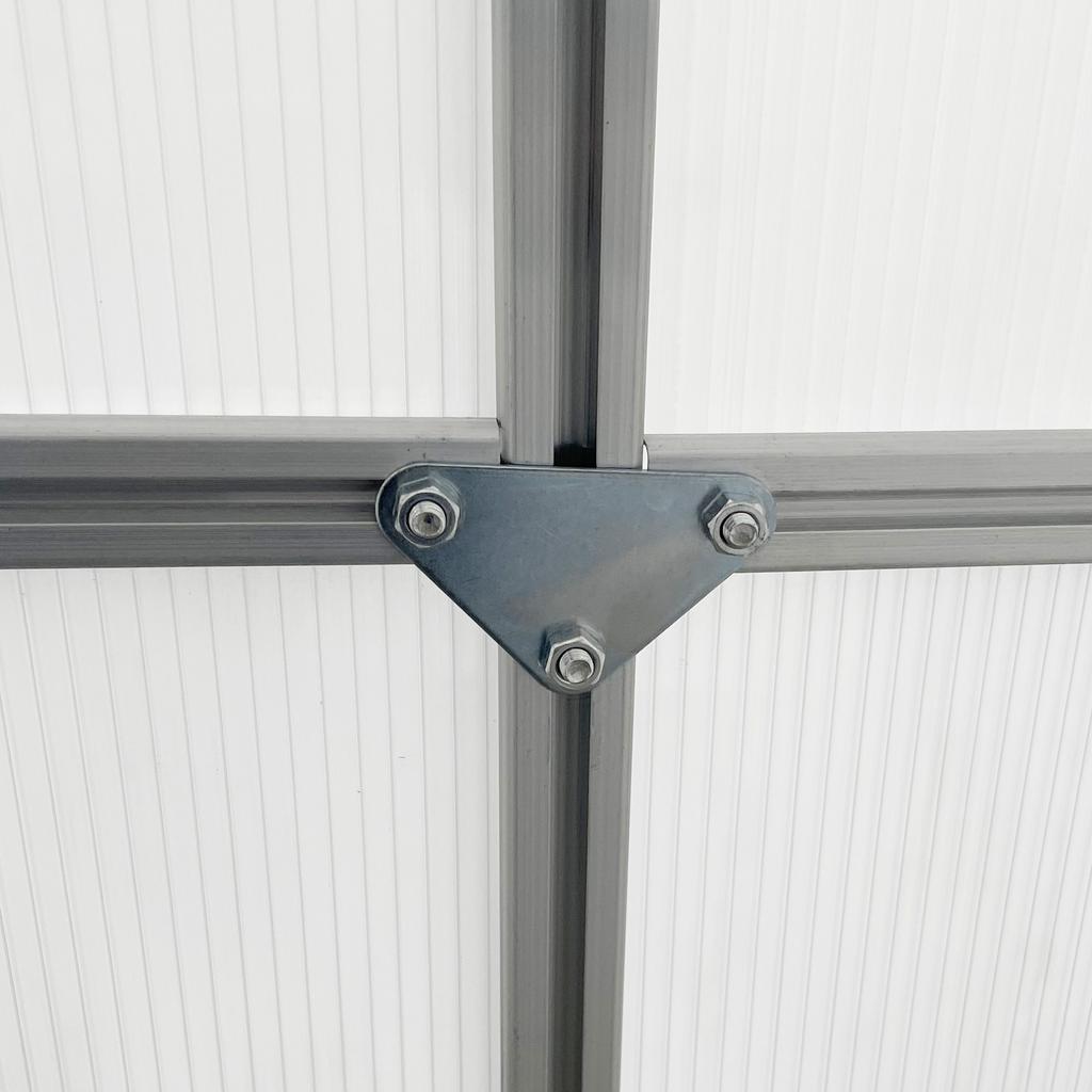 190 X 253 Cm Walk-In Polycarbonate Greenhouse - Silver-Tone