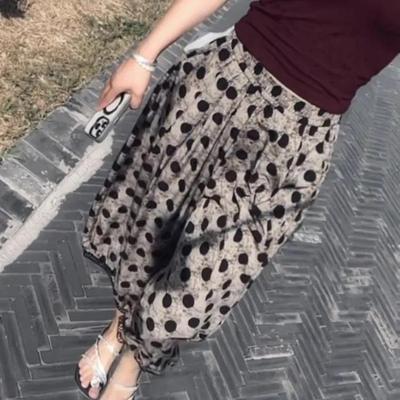 Women's High-Waisted Retro Polka Dot Cropped Wide-Leg Pants - Summer 2026 Slimming Versatile Fashion.