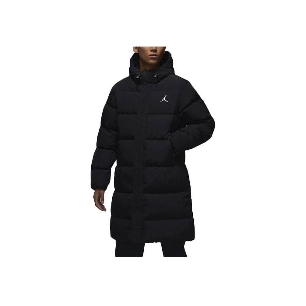Jordan Dlouhá silná teplá pánská bunda s kapucí svrchní oblečení černá FB7314-010