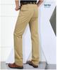 Men's Plus Size High Waist Cotton Work Pants - Summer Lightweight Casual & Formal Straight Leg Trousers for Middle-Aged & Elderly.