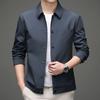 Autumn New Men's Jacket Korean Version of Casual Fashion Trend Lapel Top Middle-aged Thin Coat Men