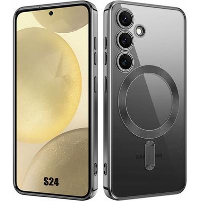 Schutzhülle - BOOLING - für Samsung Galaxy S24 - Silikon - Magnetring - Schwarz