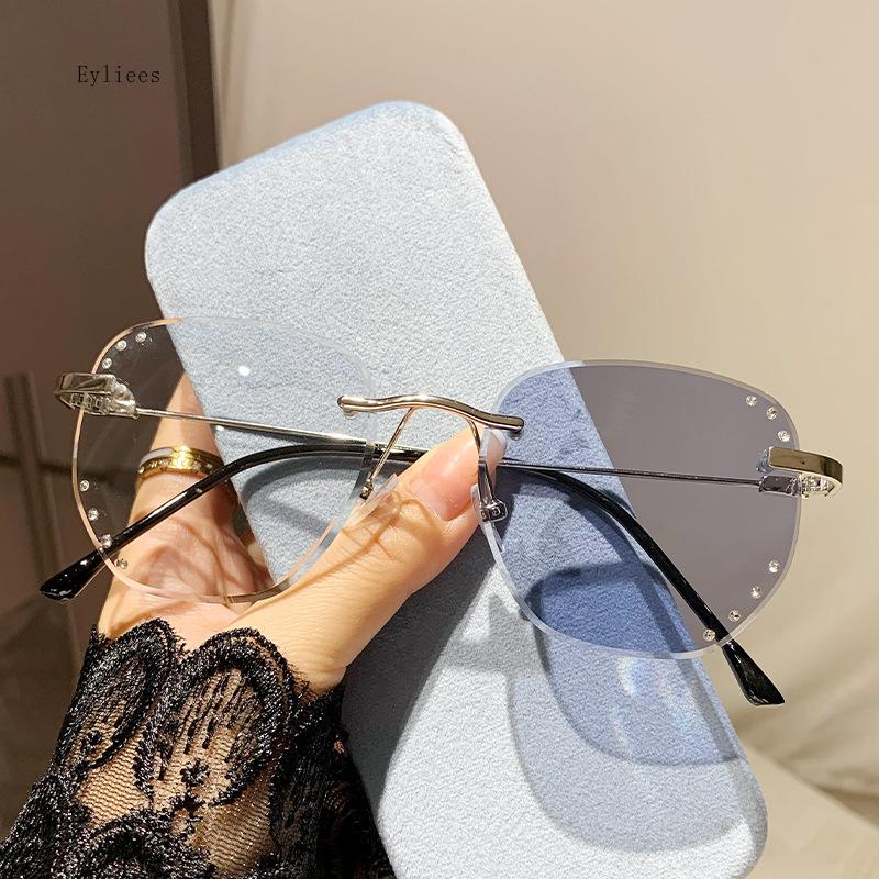 Women's Intelligent Photochromic Minus Diopter Glasses Outdoor Gradient Gray Sunglasses Trendy Myopia Prescription Eyeglasses