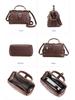 Full-Grain Cowhide Convertible Women's Shoulder Handbag with Metal Hinge Buckle