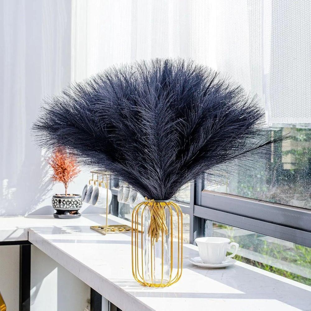 20Pcs Fluffy Texture Faux Plant Reed 50cm/22in Tall Pampas Grass Bouquet  Home Decoration