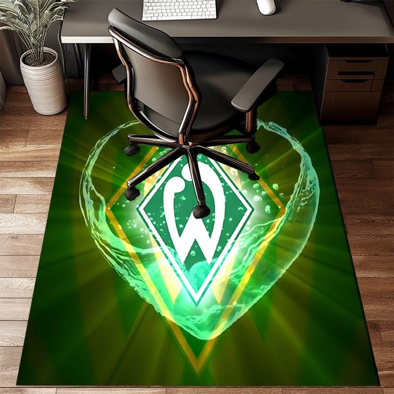 Green Werder Symbol Rug for Living Room, Game Rooms, Office, Bedroom, Office Floor Mat Playful Design, fan gifts Christmas decor