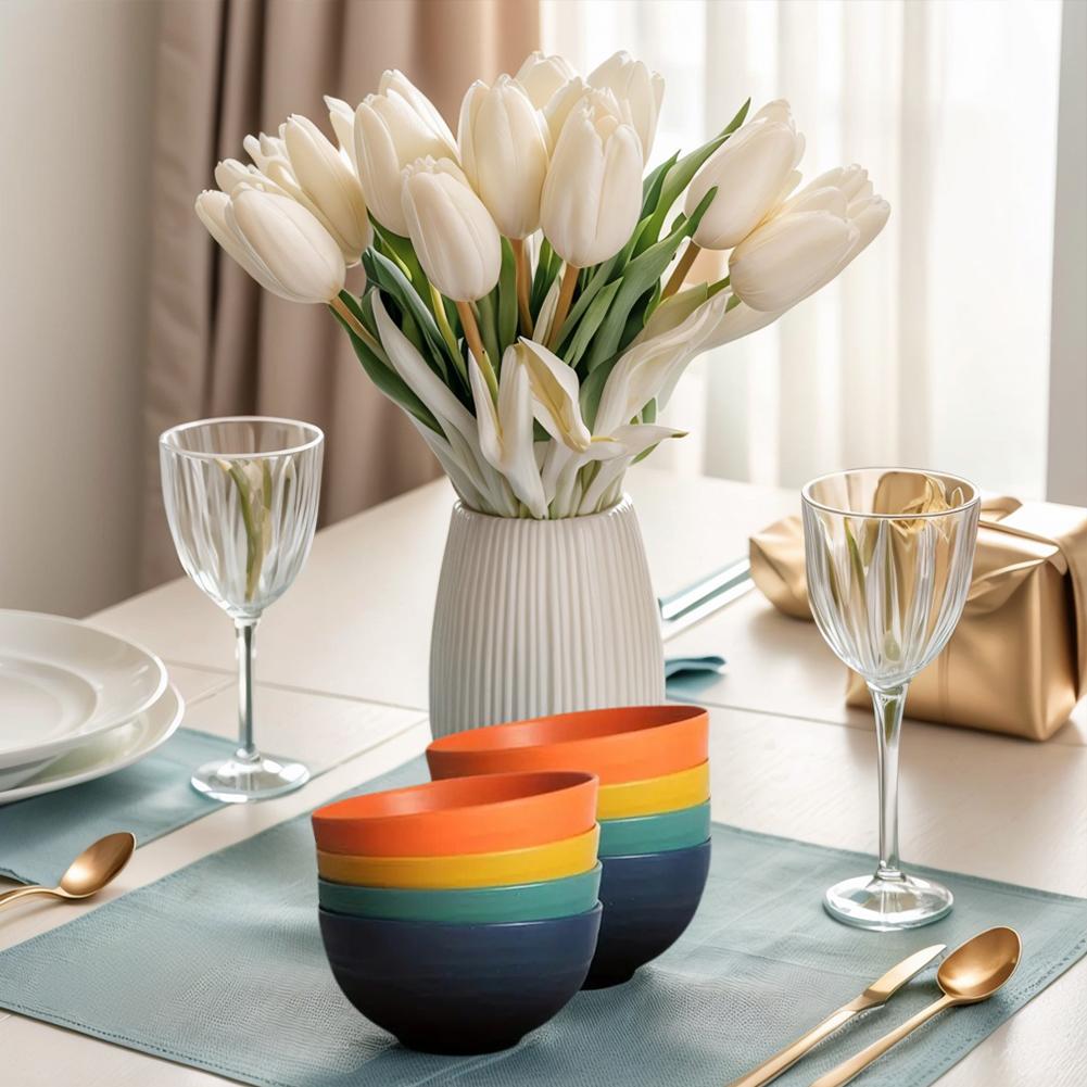 16Pcs Portable Cutlery Set Multi-Purpose Unbreakable Dinnerware Set Wheat Straw Dinnerware Suit Outdoor Tableware Set for People