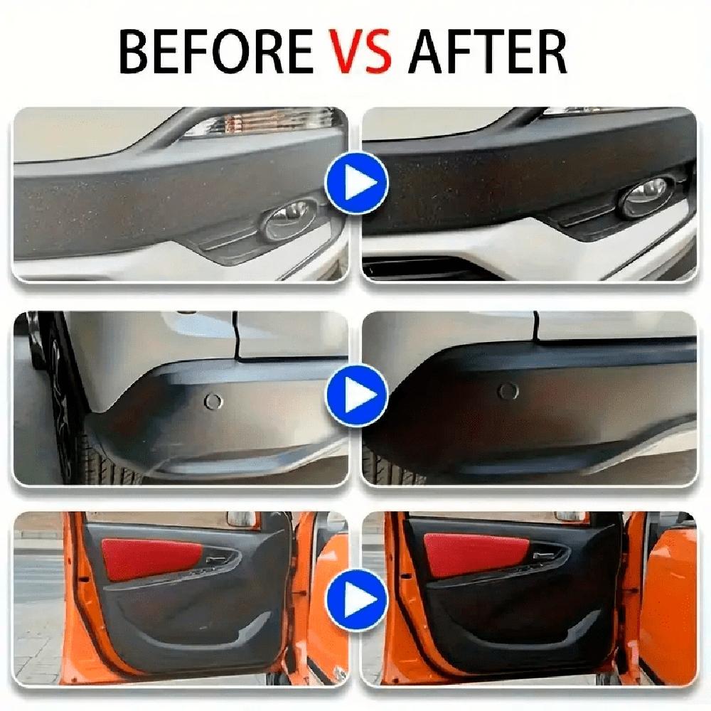 LOORSAN Plastic Polish & Restorer Gel - All-in-One Scratch Repair, Gloss Enhancer & Black Formula for Car Interior Dashboard, Ti