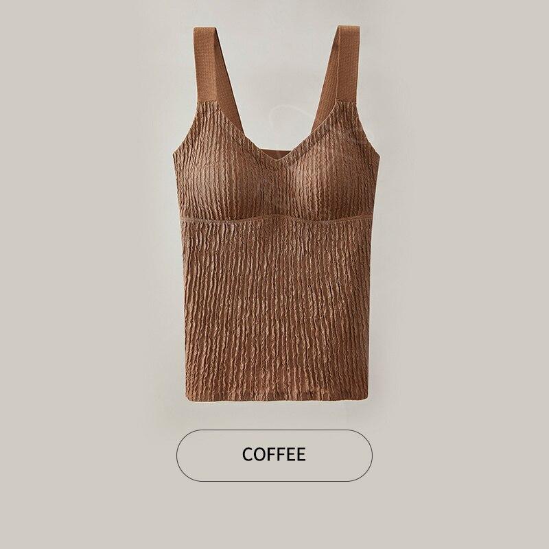 Flarixa Seamless Thermal Tank Top Women's Thermal Underwear Camisole With Cups Vest Warm Winter Clothing Comfort Thermo Lingerie