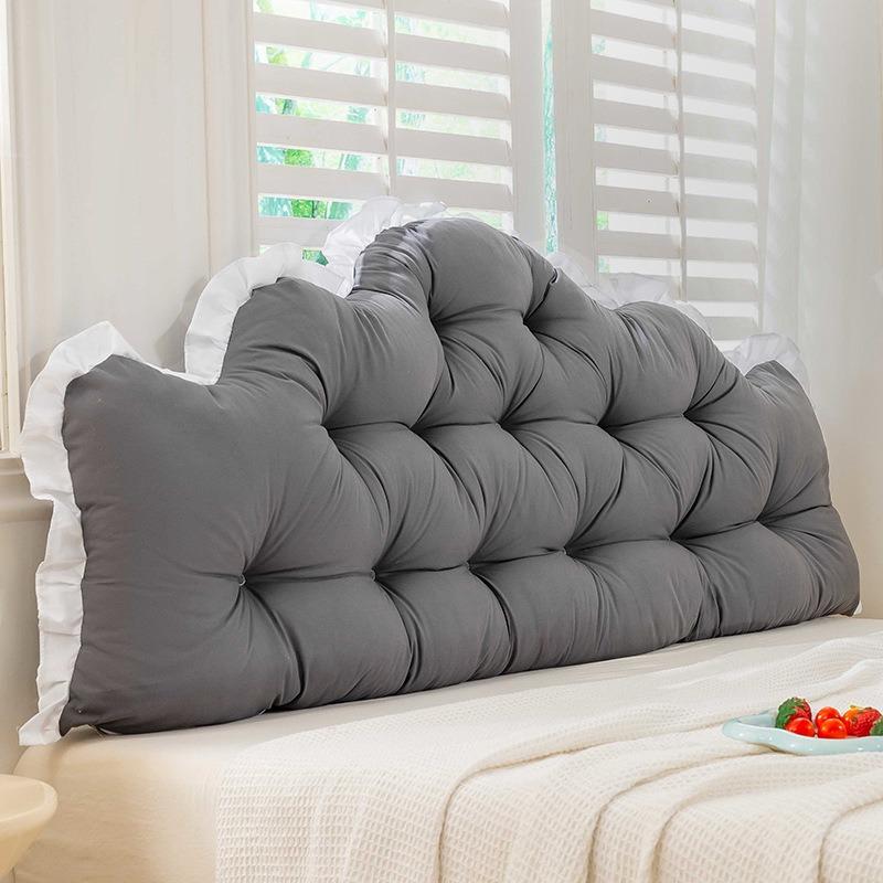 

Creative Lace Headboard Cushion with Nordic Style Pillow Waist Protection Tatami Soft Mat Comfortable Thickened Waist Protective Cushion Home Decorat 0.9/ 1m bed (100*55*10cm) темно-серого
